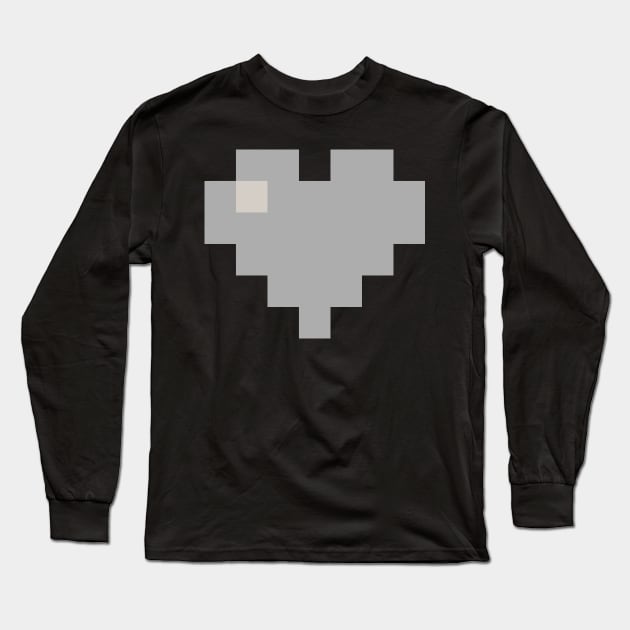 Simple Silver Pixel Heart Long Sleeve T-Shirt by gkillerb